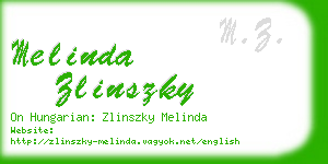 melinda zlinszky business card